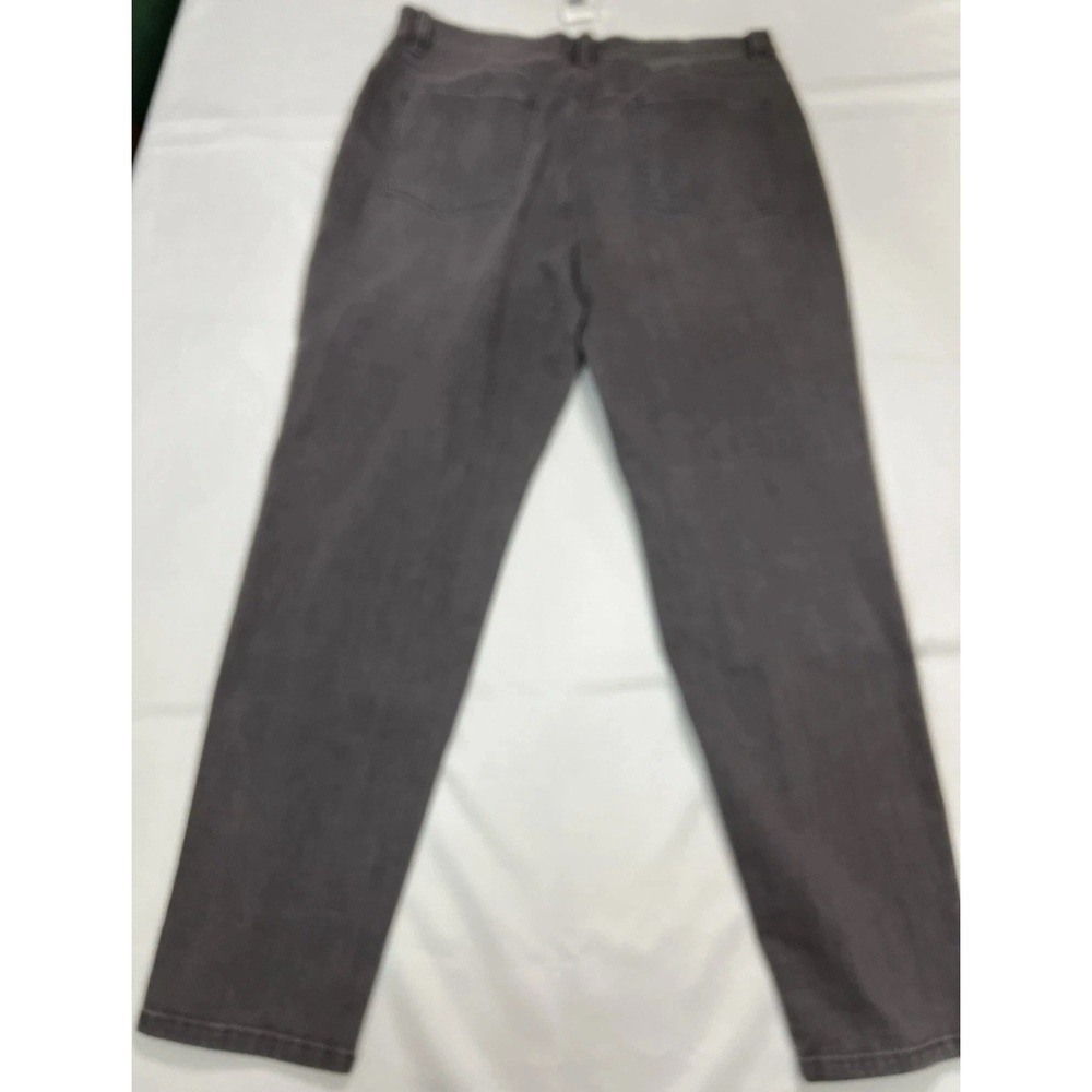 Women's Eileen Fisher Large High-Waisted Jean Carbon Slim Straight